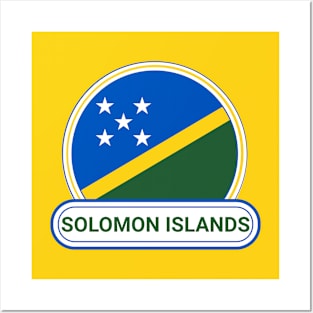 Solomon Islands Country Badge - Solomon Islands Flag Posters and Art